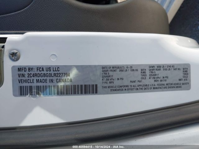 2C4RDGBG0LR227794 Dodge Grand Caravan Se Plus