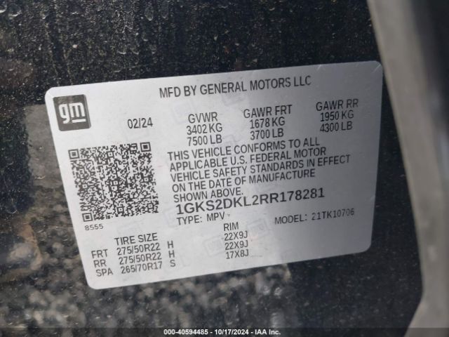 1GKS2DKL2RR178281 GMC Yukon 4wd Denali