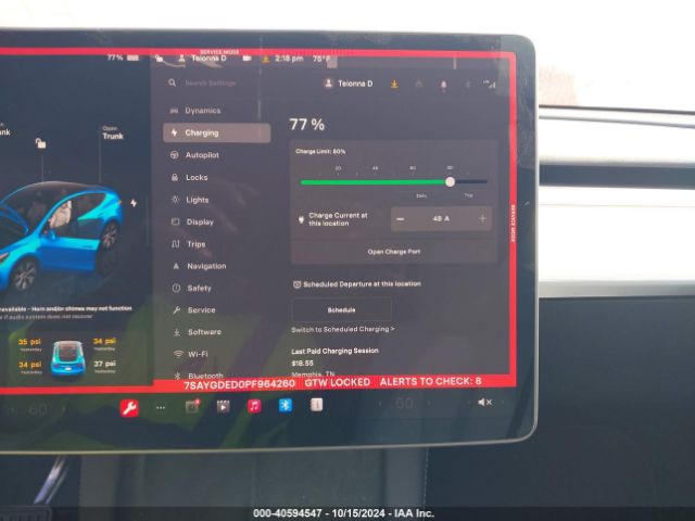 7SAYGDED0PF964260 Tesla Model Y Rwd