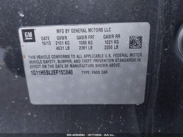 1G11H5SL2EF155048 Chevrolet Malibu 1lz