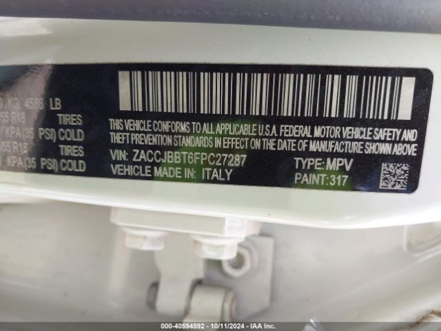 ZACCJBBT6FPC27287 Jeep Renegade Latitude