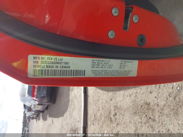 Dodge Challenger Sxt 2022 2C3CDZAG0NH211661 Image 9