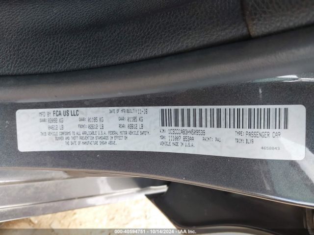 1C3CCCAB3HN509539 Chrysler 200 Limited Platinum