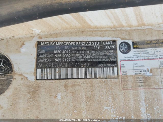 W1KPK3JA3LF171589 Mercedes-Benz Slc 300