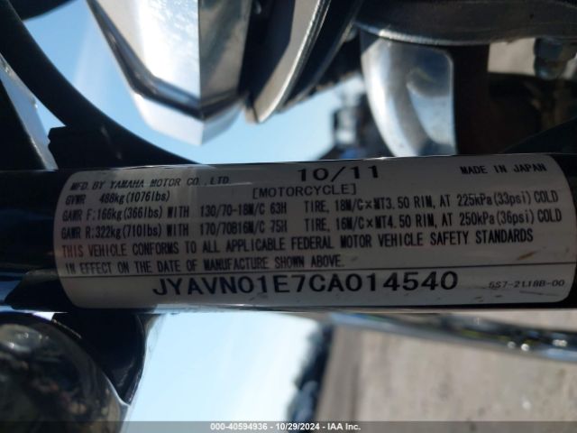 2012 YAMAHA XVS950 JYAVN01E7CA014540 Photo 9