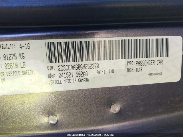 Chrysler 300 Limited 2016 2C3CCAAG8GH252370 Image 9