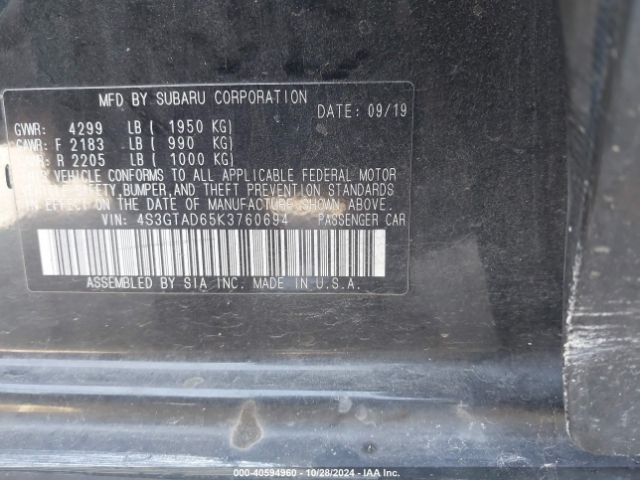 4S3GTAD65K3760694 Subaru Impreza 2.0i Premium