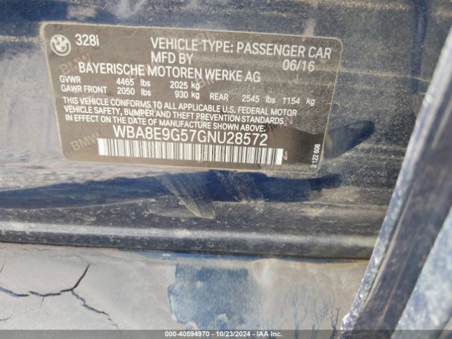 WBA8E9G57GNU28572 BMW 328I