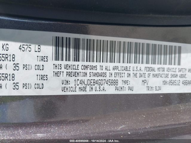 1C4NJDEB4GD745888 Jeep Compass High Altitude Edition