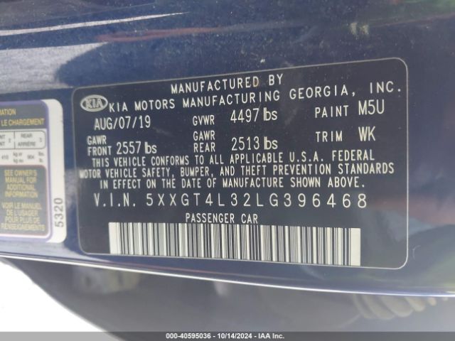 5XXGT4L32LG396468 KIA Optima S