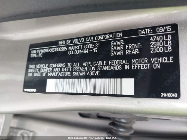 YV140MEKXG1300985 Volvo V60 T5 Drive-e Premier