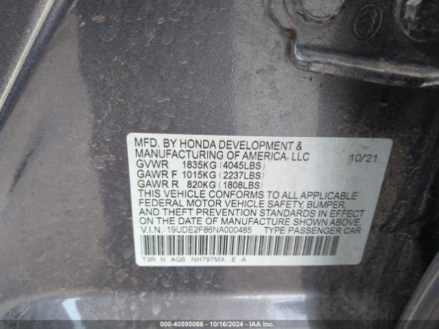 19UDE2F86NA000485 Acura Ilx Premium   A-spec Packages/technology   A-spec Packages
