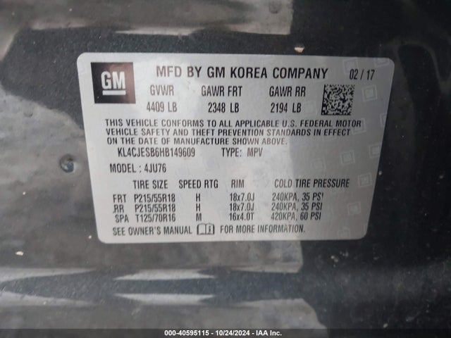 Buick Encore Preferred 2017 KL4CJESB6HB149609 Image 9