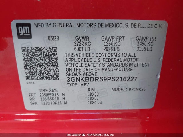 Chevrolet Blazer Fwd 3lt 2023 3GNKBDRS9PS216227 Image 9