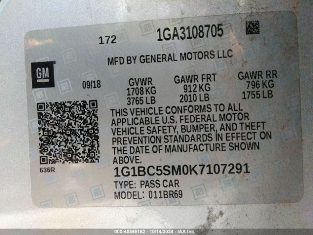 1G1BC5SM0K7107291 Chevrolet CRUZE LS