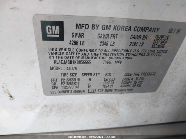 Buick Encore Fwd Preferred 2019 KL4CJASB1KB856665 Image 9