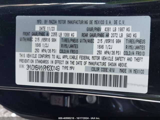 3MVDMBAMXRM630149 Mazda Cx-30 2.5 S