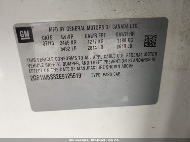 2G61W5S82E9125519 Cadillac Xts Vsport Platinum