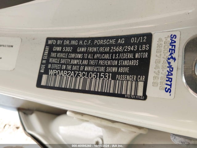 2012 PORSCHE PANAMERA WP0AB2A73CL061531 Photo 8