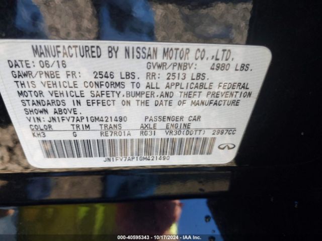 JN1FV7AP1GM421490 Infiniti Q50 3.0t Red Sport 400