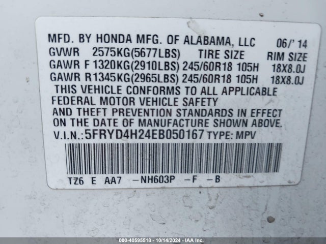 Acura MDX 2014 5FRYD4H24EB050167 Image 9