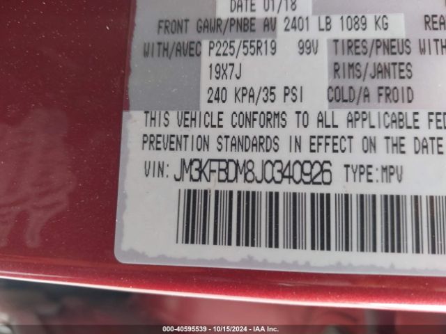 JM3KFBDM8J0340926 Mazda Cx-5 Grand Touring