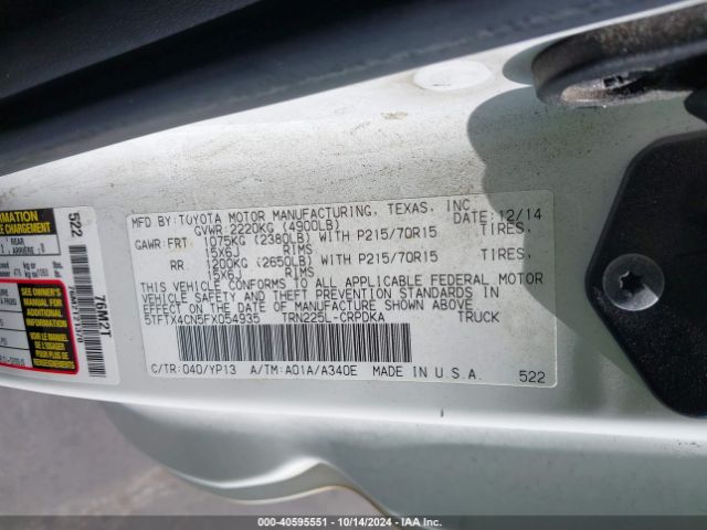 5TFTX4CN5FX054935 Toyota Tacoma