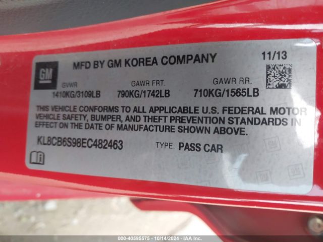 KL8CB6S98EC482463 Chevrolet Spark Ls Auto