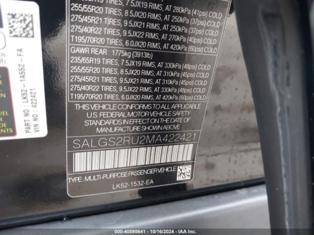 SALGS2RU2MA422421 Land Rover Range Rover Westminster