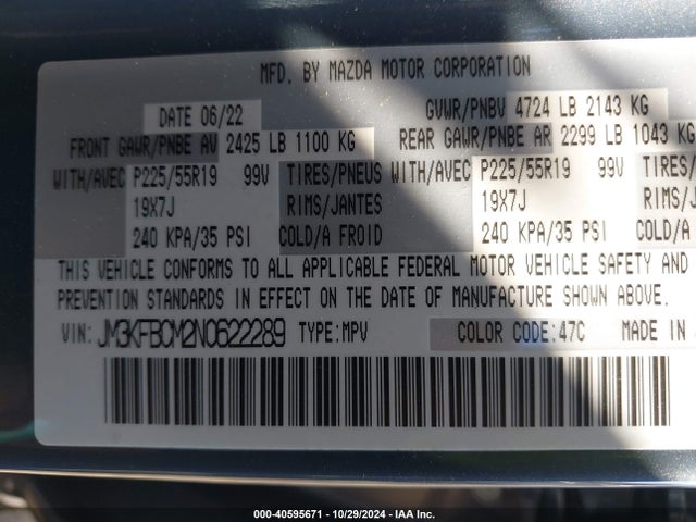 Mazda Cx-5 2.5 S Carbon Edition 2022 JM3KFBCM2N0622289 Image 9