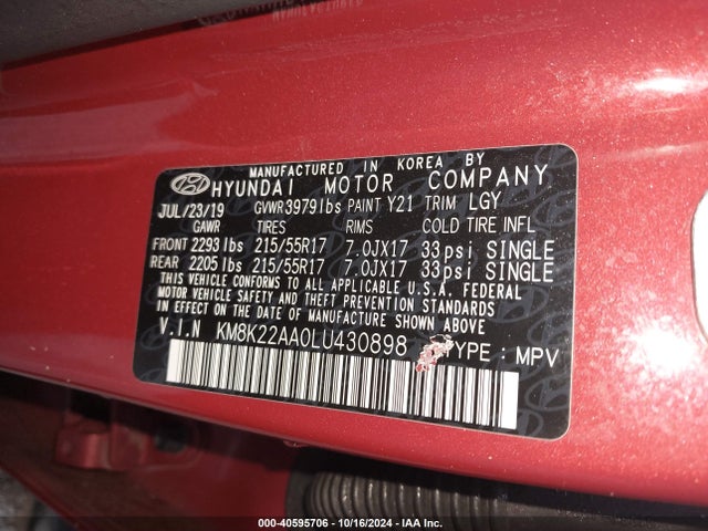 Hyundai Kona Sel 2020 KM8K22AA0LU430898 Image 9