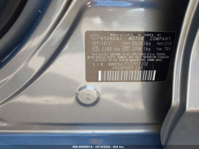 KMHD84LF1JU557202 Hyundai ELANTRA SEL