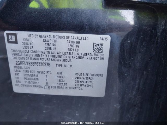 2GKFLYE38F6336275 GMC Terrain Slt-2
