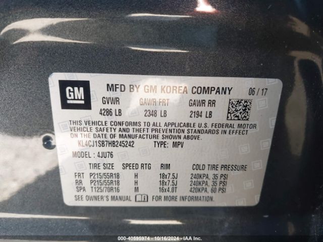 KL4CJ1SB7HB245242 Buick Encore Sport Touring