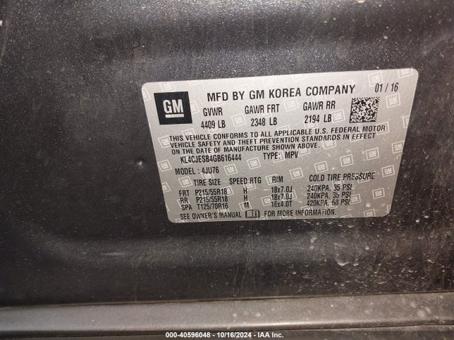 Buick Encore 2016 KL4CJESB4GB616444 Image 9