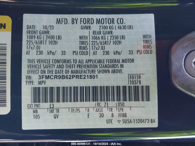 Ford Bronco Sport Big Bend 2023 3FMCR9B62PRE21801 Image 9