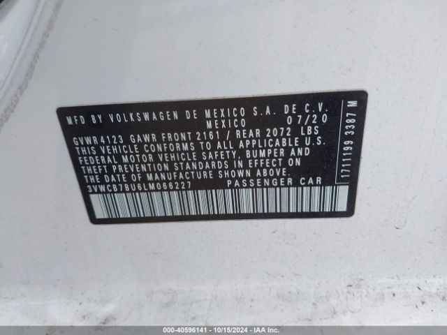 3VWCB7BU6LM066227 Volkswagen Jetta 1.4t R-line/1.4t S/1.4t Se