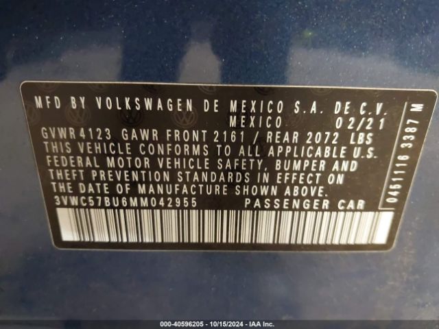 3VWC57BU6MM042955 Volkswagen Jetta 1.4t R-line/1.4t S/1.4t Se