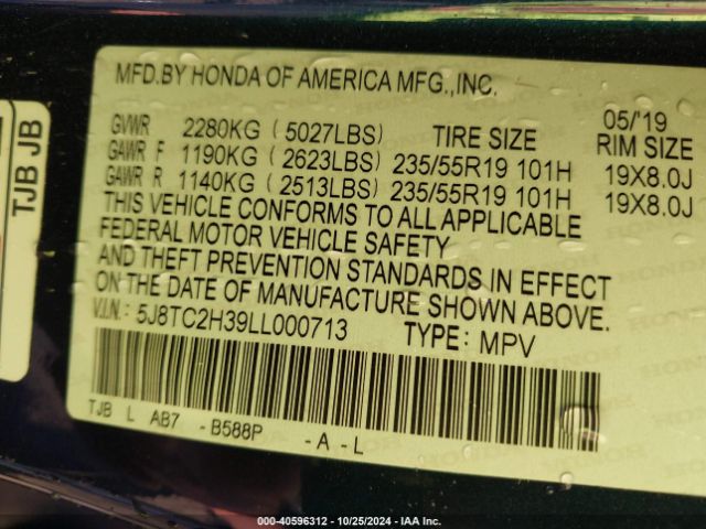 5J8TC2H39LL000713 Acura Rdx Standard