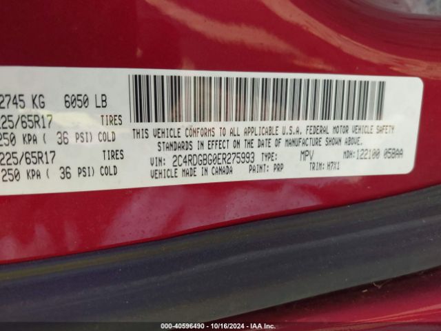 2C4RDGBG0ER275993 Dodge Grand Caravan Se