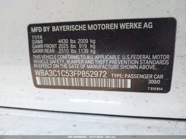 WBA3C1C53FP852972 BMW 328I