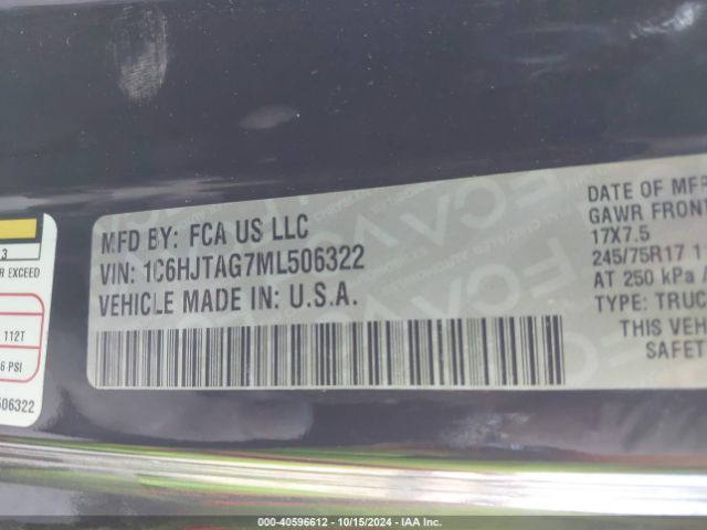 1C6HJTAG7ML506322 Jeep Gladiator Sport S 4x4