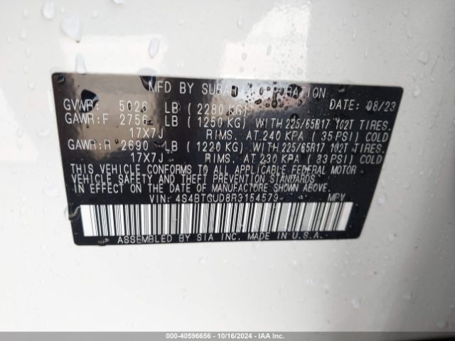 4S4BTGUD8R3154579 Subaru Outback Wilderness