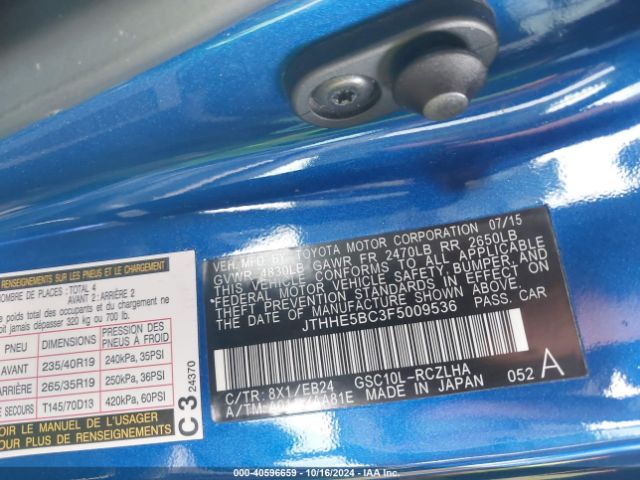 JTHHE5BC3F5009536 Lexus RC 350