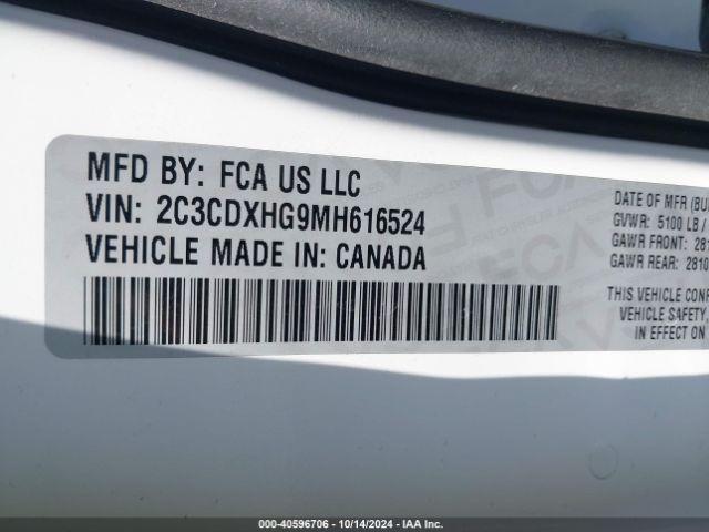 2C3CDXHG9MH616524 Dodge Charger Gt Rwd