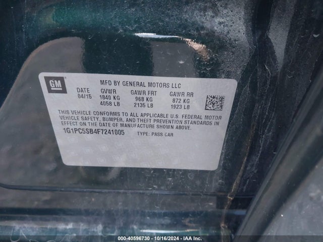 Chevrolet Cruze 1lt Auto 2015 1G1PC5SB4F7241005 Image 9