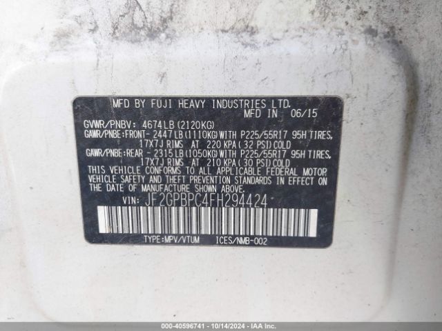 JF2GPBPC4FH294424 Subaru Xv Crosstrek Hybrid Touring
