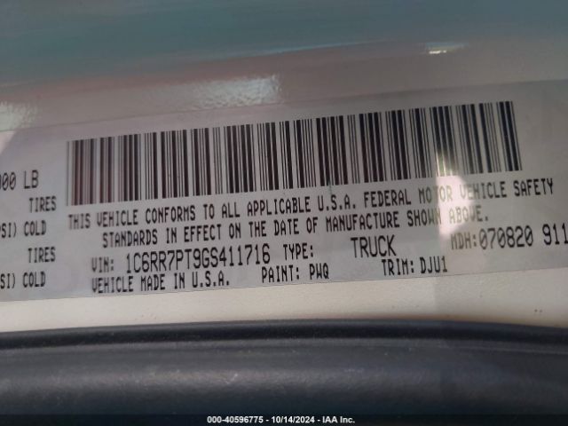 1C6RR7PT9GS411716 RAM 1500 Longhorn