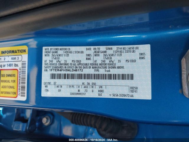 1FTER4FH5NLD48172 Ford RANGER XL