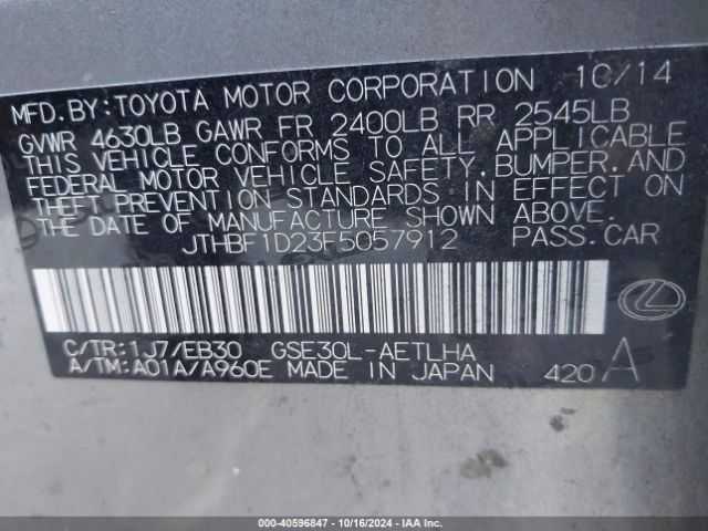 JTHBF1D23F5057912 Lexus IS 250